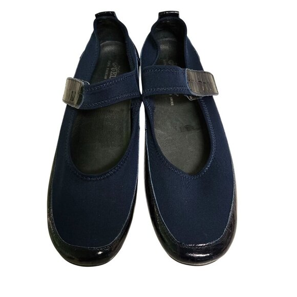 Helle Comfort Lidia Maryjane Croc Embossed Fabric Navy Driving Loafers Size 42 - Picture 4 of 10